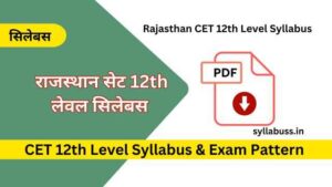 CET 12th Level Syllabus