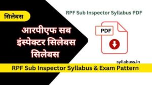 RPF Sub Inspector Syllabus
