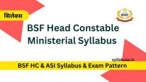 BSF Head Constable Ministerial Syllabus