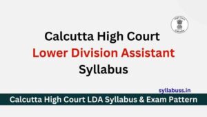 Calcutta High Court LDA Syllabus